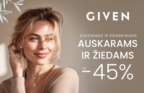 GIVEN žiedams ir auskarams iš aukso ir sidabro iki -45%