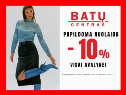 -10% papildoma nuolaida visai avalynei!