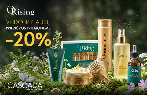 -20% nuolaida „Orising“ veido ir plaukų priežiūros priemonėms