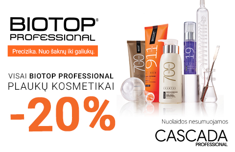 -20% nuolaida visai BIOTOP PROFESSIONAL plaukų kosmetikai