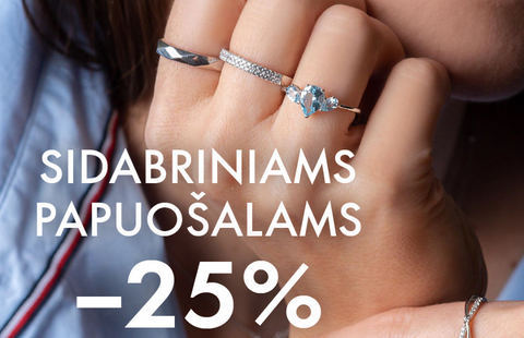 Sidabriniams papuošalams iki -25 %