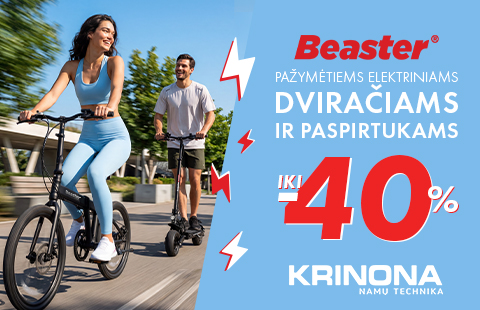 Iki -40% nuolaida pažymėtiems „Beaster“ elektriniams paspirtukams ir dviračiams 