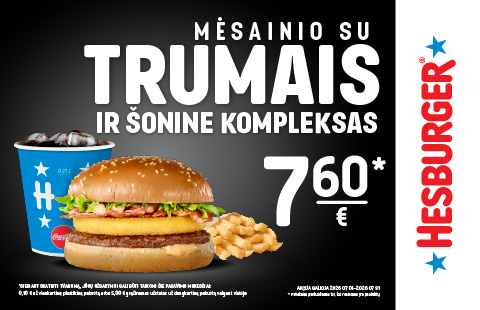 Mėsainio su trumais ir šonine kompleksas 7.60 Eur.*