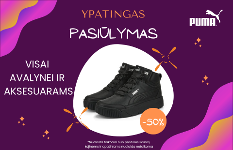 Visai avalynei ir aksesuarams -50% nuo pradinės kainos