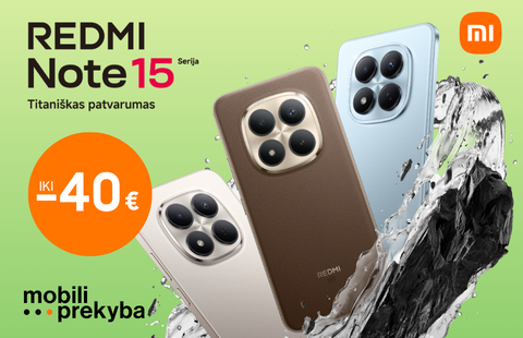 MOBILI PREKYBA | Xiaomi Redmi Note 15 – nuo 189 Eur