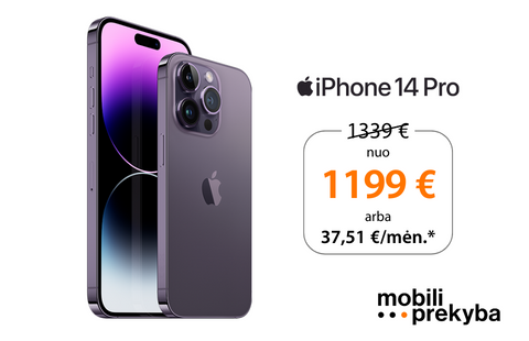MOBILI PREKYBA | iPhone 14 Pro – nuo 1199 Eur