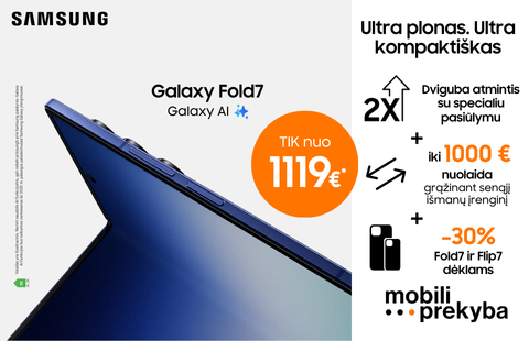 MOBILI PREKYBA | Samsung Galaxy Fod7 jau prekyboje!