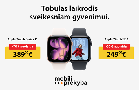 MOBILI PREKYBA | Apple Watch nuo 249 Eur