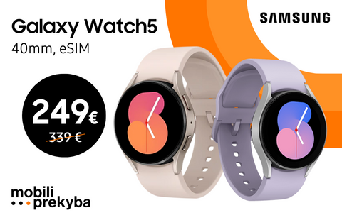 MOBILI PREKYBA | SAMSUNG Galaxy Watch5 40mm eSIM – tik 249 Eur