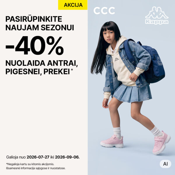 -40% NUOLAIDA ANTRAI PIGESNEI PREKEI