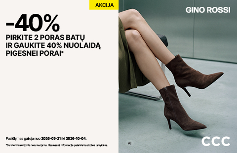 PIRK 2 PORAS BATŲ IR GAUK 40% NUOLAIDĄ PIGESNEI PORAI!